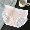 7A Roupa Íntima de Seda Gelo Feminina Antibacteriana Menina Doce Estudante Sem Costura Bumbum Nu Fina Algodão Virilha Calcinhas de Cintura Média