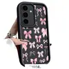 Funda para Teléfono Móvil Adecuada para Samsung S25Edge Lazo Rosa S24Fe Color Café Frío Elegante A56 Funda Escalera Tianyan