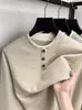 Sudadera de hombre con cuello redondo, estilo falso dos piezas, nuevo estilo otoño e invierno, forro polar y engrosada, manga larga con botones, corte holgado para hombres de mediana edad