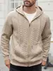 Comercio Exterior Transfronterizo Amazon Europeo y Americano Nuevo Deportivo Patrón de Color Sólido Casual con Cremallera Sudadera con Capucha Chaqueta para Hombre