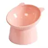 Protector de Cuello Bajo Alto Perro Gato Plato de Arroz Comida Lindo Boca Baja Tazones de Conejo Suministros