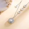 Collar de brújula retro de ocho tesoros en plata esterlina S925 para mujer, estilo nacional, con método antiguo, marca de la suerte, diseño de calabaza, cadena de clavícula con sentido
