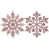 Decoraciones Navideñas de Copo de Nieve de 10 cm Adornos Navideños Festivos de Plástico con Purpurina para Árbol de Navidad Venta al por Mayor desde el Fabricante