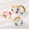 Anillo de Dedo Índice Abierto de Acero Inoxidable Nuevo Tohm Transfronterizo No Descolorante Color Esmalte Simple Anillo de Goteo de Aceite Al por Mayor
