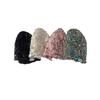 2005 Nuevo Estilo Coreano Ins Lentejuelas Otoño e Invierno Sombrero de Pescador Moda Tejido Calado Turbante para Niños Gorro Caído
