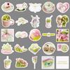 51 adesivos de graffiti estilo ins rosa e verde pequenos frescos adesivos decorativos goo card estilo ins para capa de celular copo d'água adesivos para diário