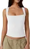 2025 Roupas Europeias e Americanas Amazon Estilo de Rua Sexy Fashion Gola Quadrada Básica Slim Sem Mangas Colete Blusa Feminina para Usar por Baixo