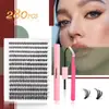 Set de pestañas postizas transfronterizo europeo y americano, gran capacidad, bestseller de Amazon, set de pestañas estilo pegamento de Oriente Medio segmentado por mechones individuales