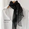 Pañuelo de Seda de Lunares para Mujer, Nuevo Color Café 2026 Bufanda Larga para el Cuello, Pañuelo de Seda de Lujo Ligero, Diadema, Accesorio de Cinta