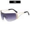 Gafas de Sol Retro Francesas de Una Pieza Incrustadas de Diamantes Gafas Sexy Y2K Medieval Milenial Gafas Futuristas Transfronterizas