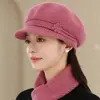 Sombrero de Lana de Conejo para Mujer Otoño e Invierno con Felpa Cálida para Personas de Mediana Edad y Mayores Protección Auditiva Protección contra el Frío Tejido Grueso para Exteriores