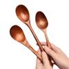 Cuchara de madera comercial mango largo cuchara para mezclar cuchara pequeña condimento alargada café nuez en polvo cuchara sopera miel cuchara para hielo cuchara de postre