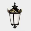 Luminária de jardim em alumínio fundido estilo europeu com grande coroa em forma de orelha, fonte de luz de módulo LED, poste de iluminação de paisagem, transfronteiriço