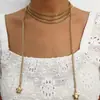 Collar Largo en Capas Estilo Ins con Pedrería, Collar con Colgante Irregular CCB, Collar de Perlas para Mujer