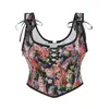 Top Moldeador Floral Forma de Espina de Pescado, Control de Abdomen, Soporte de Cintura, Corsé, Corsé Estilo Corte