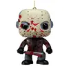 Decoraciones Creativas de Personajes de Películas de Terror de Halloween Calabaza Plana Acrílica Decoraciones Colgantes Colgante para Fiesta