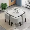 Juego simple de mesa y sillas de oficina para negociación, mesa creativa de recepción para tienda de té de leche, mesa redonda pequeña de recepción informal, mesa de comedor