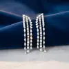 Brincos Geométricos com Franjas e Zircônia Branca Design Brilhante Exquisito de Alto Padrão Único Versátil Moda Gota d'Água Comércio Exterior para Mulheres