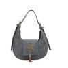 Bolso de Mujer 2024 Verano Nueva Moda Bolso de Hombro Texto PU Bolso Sobaco Nicho Herrajes Borla Bolso Media Luna