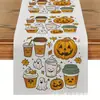 Camino de Mesa Nuevo Best-Seller de Amazon Transfronterizo con Estampado de Halloween, Sensación de Alta Gama, Decoración para Mesa de Sala y Mesa de Comedor, Mantel Personalizado