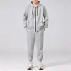 Conjunto Deportivo de Dos Piezas Transfronterizo para Hombre Casual Sudadera con Capucha de Felpa Pantalones de Chándal Engrosados Tallas Grandes Chaqueta Moderna Atractiva