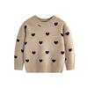 Nuevo Suéter de Punto con Estampado de Corazones de Estilo Coreano para Niñas de Primavera y Otoño, Top de Punto de Manga Larga para Niños Pequeños y Niños Pequeños, Venta Directa del Fabricante