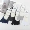 Calcetines de Cinco Dedos, Calcetas de Barco, Calcetines Lisos Antideslizantes para Hombre al por Mayor, Calcetines Invisibles de Dedos Divididos Estilo Japonés, Algodón Peinado de Verano, Venta Directa de Fábrica