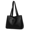 Bolso tote transfronterizo de moda europea y americana retro de gran capacidad, bolso de hombro portátil simple de color sólido, bolso de madre al por mayor