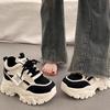 Zapatos de Plataforma Gruesa Estilo Papá Blancos Versátiles Súper Populares para Mujer con Ligero Aumento de Altura, Zapatos Casuales Nuevos 2025