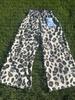 Mayorista Transfronterizo Europeo y Americano Nuevo Estampado de Leopardo Impresión Digital Pierna Ancha Recto Diseño de Pantalón Doble Pantalones Casuales Personalizados de Moda