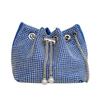 Bolsa pequena da moda trendy para mulheres 2023 novo estilo coreano bolsa tiracolo de diamante brilhante bolsa de balde com corrente de diamante de celebridade da internet