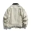 Rumeng marca de moda de rua retrô estilo japonês, jaqueta color block com gola alta, outerwear casual de trabalho solto para outono, para casais