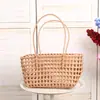 Bolso Canasta Tejido Hueco Coreano para Vacaciones Llavero de Nicho Playa Compras Bolso de Hombro Diseñador Modelo Nuevo