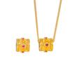 Puzuo Joyería de Oro Estilo Similar Oro Arena Accesorios DIY con Diamantes y Flores Colgante Paspartú Collar Pulsera Cuentas Espaciadoras para Mujer