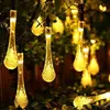 Cadena de Luces Solares LED Forma de Gota de Agua Impermeable para Exteriores Balcón Patio Iluminación de Burbujas Decoración Navideña Cadena de Luces