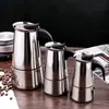 Cafetera de acero inoxidable transfronteriza Cafetera Moka Cafetera espresso europea Cafetera francesa en stock al por mayor