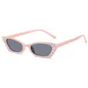Moda Transfronteriza Europea y Americana Gafas de Sol de Gato con Diamantes Multicolores Montura Pequeña Gafas de Sol para Fiesta de Graduación Hip-hop Damas
