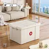 Caixa Organizadora Grande Extra Grande para Uso Doméstico, Roupas, Colchas, Empilhável, Tampa Articulada, Brinquedo, Lanche