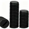 Tornillo prisionero ranurado de nylon PA66 negro con extremo plano, tornillo de máquina, tornillo de fijación M3M4M5M6