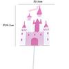 Decoración de Pastel Infantil Tarjeta Castillo Vacaciones Horneado Cumpleaños Rápido Este Plug-in Mesa de Postres Inserción Bandera Luna Llena