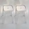 Taburete de Plástico Transparente Engrosado Apilable Hogareño Silla Gruesa para Mesa de Comedor Sala de Estar Acrílico Taburete Alto Taburete Redondo Pequeño Transfronterizo