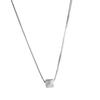 Tiqi Collar de Cubo de Azúcar de Plata de Ley S925 para Mujer Verano Simple Lujo Accesible Diseño de Nicho 2025 Nuevo Versátil para la Clavícula