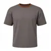 2026 Nova Camiseta Masculina Transfronteiriça Personalizada com LOGO Roupas Masculinas Paris Duas Cores Fio Duplo 190g Manga Curta Comércio Exterior Atacado