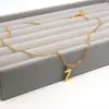 Moda europea y americana 26 letras collar de acero inoxidable oro plata cadena de clavícula de lujo ligero joyería de acero de titanio venta al por mayor