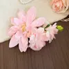 Presilha de Cabelo Flor de Tecido com Toque de Luxo, Requintada e Elegante, Perfeita para Sessões de Fotos, Presilha Bico de Pato, Acessório de Cabelo de Nicho de Luxo Leve para Mulheres