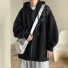 Sudadera con capucha de punto para hombre, primavera y otoño, holgada, casual, manga larga, para adolescentes americanos, pareja, chaqueta con capucha gris