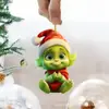 Decoración Popular Navideña Transfronteriza Grinch Bebé Colgante Decoración Árbol de Navidad Colgante Acrílico Plano Pequeño Colgante