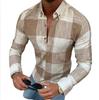 2026 Comércio Exterior Europeu e Americano Camisa Masculina de Manga Longa Xadrez Camisa Casual Masculina Cardigã Masculino Aliexpress Wish Top Masculino