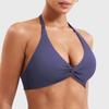 Sujetador Deportivo de Yoga y Fitness de Sensación de Segunda Piel Transfronterizo de Verano con Almohadillas en el Pecho para Mujer, Sujetador de Espalda Bonita Halter de Secado Rápido para Pilates