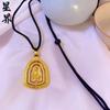 Tienda de Oro Mismo Estilo Accesorios Antiguos DIY Colgante Rotatorio Buda Vairocana Incrustado de Diamantes Cadena para Suéter de Cuentas de la Fortuna